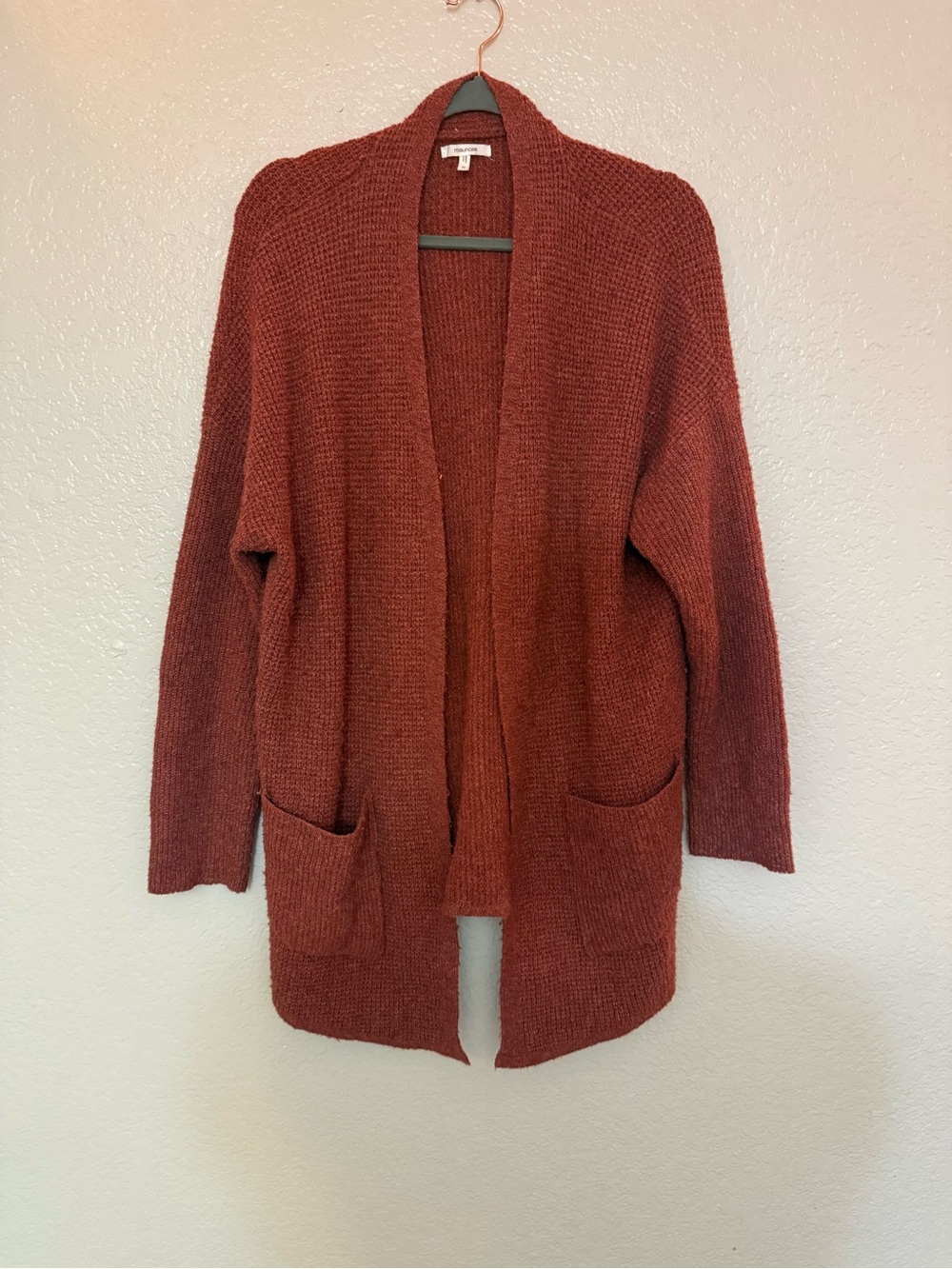 Maurices Open-Front Cardigan Sweater - Rust Brown